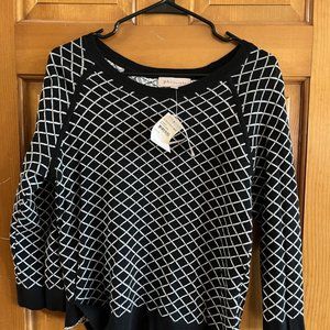 Women’s black and white crewneck sweater. Philosophy brand. Brand new